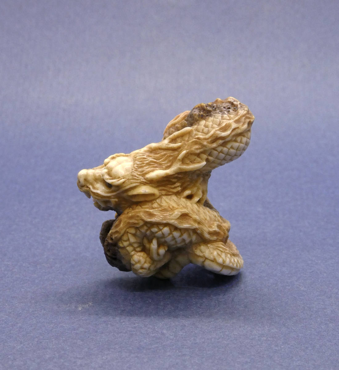 龍 | 根付 Gallery Uni-art – 象牙根付 wood 18金製 根付け, 鐐 京もの