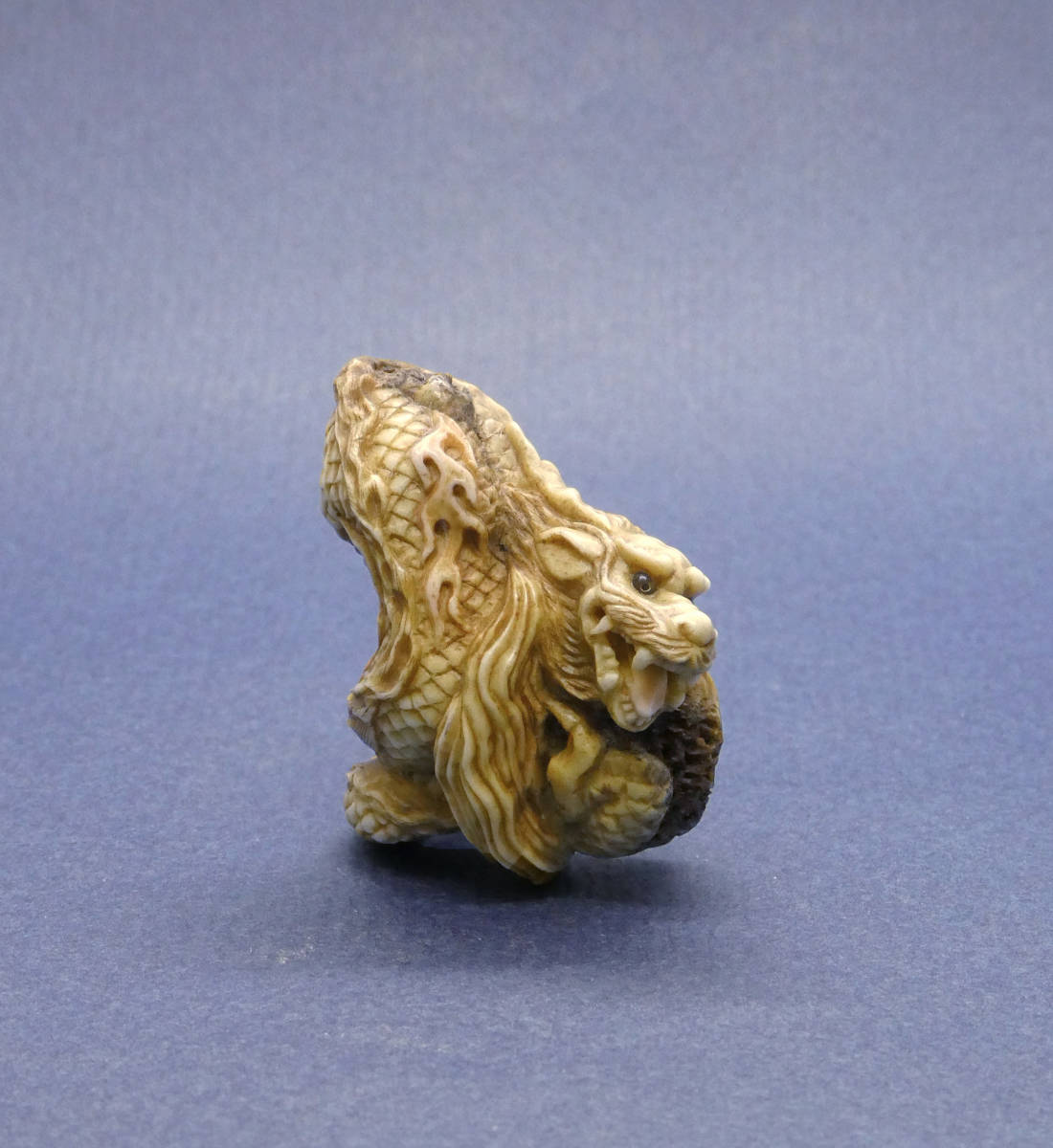龍 | 根付 Gallery Uni-art – 象牙根付 wood 18金製 根付け, 鐐 京もの