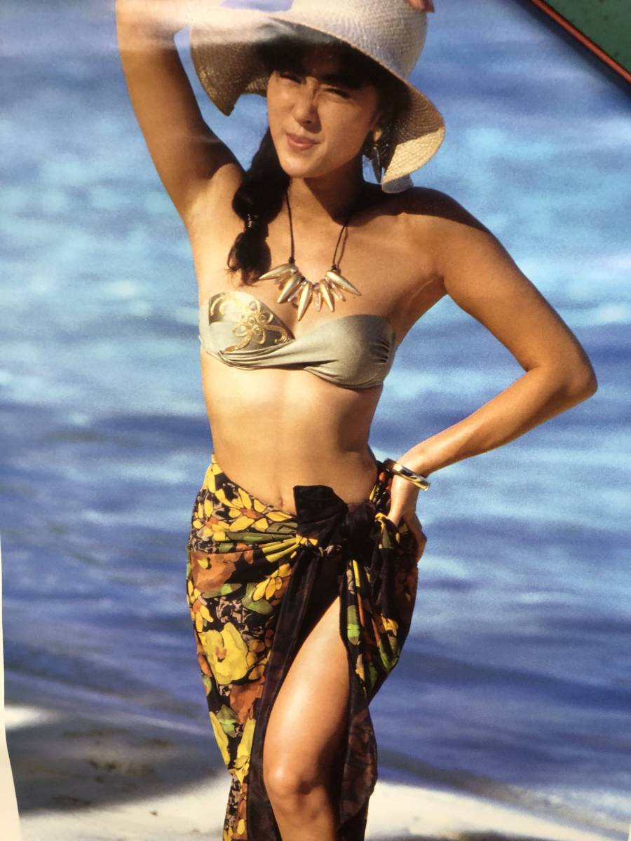 当時 浅野ゆう子カレンダー 1992年 水着 ハイレグ 35㎝×75㎝(芸能人