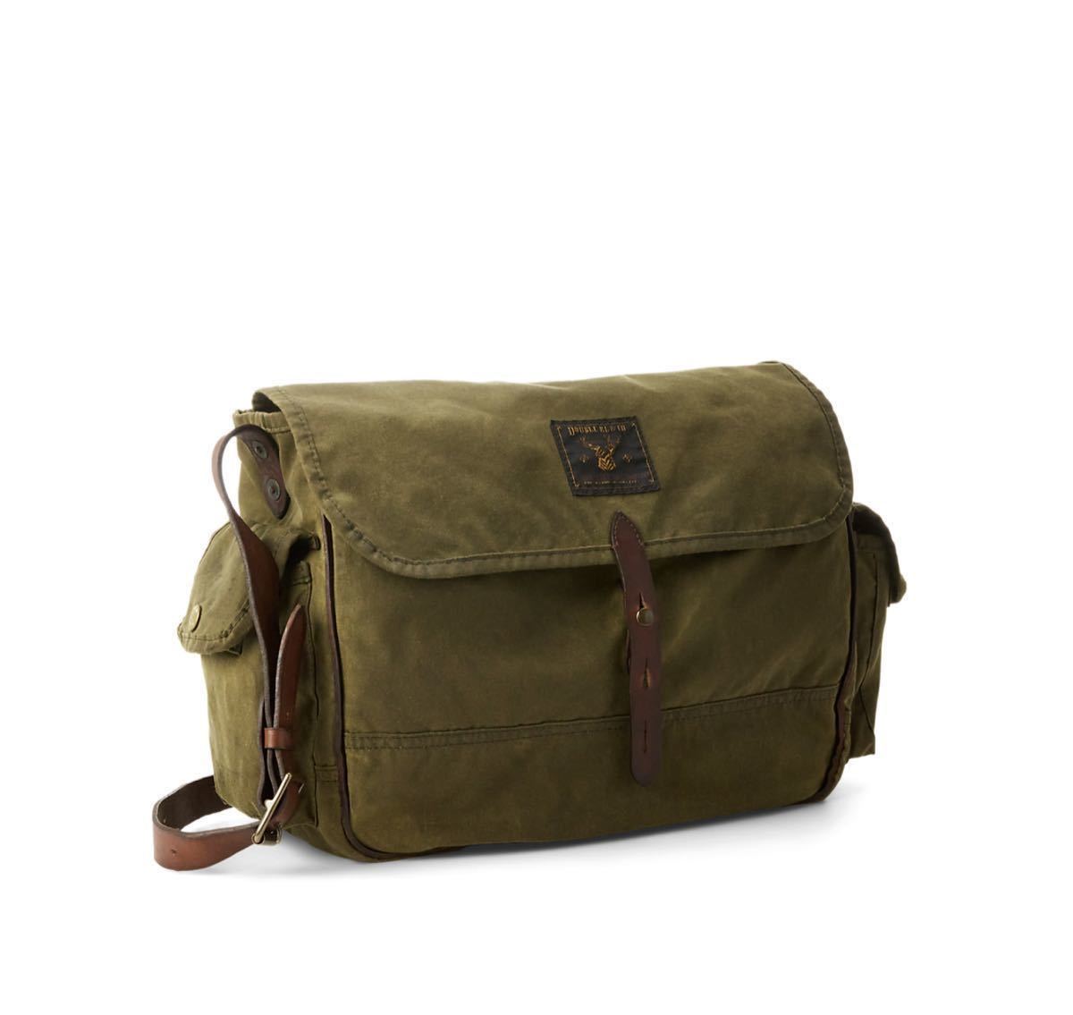 人気商品！！23FW RRL レザートリム オイルクロス メッセンジャー 