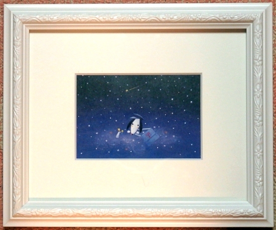 メルヘン画家 葉祥明額付ミニアート「ジェイク 星の郵便配達屋さん