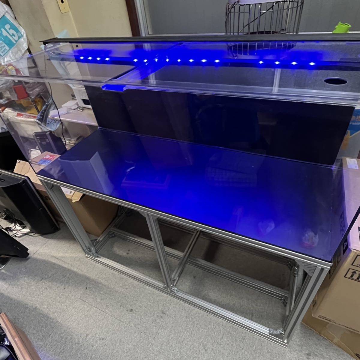 大型アクリル水槽 LEDライト付き 良品 大型水槽 120cm アクリル水槽 ブラックライト 照明付 kotobuki
