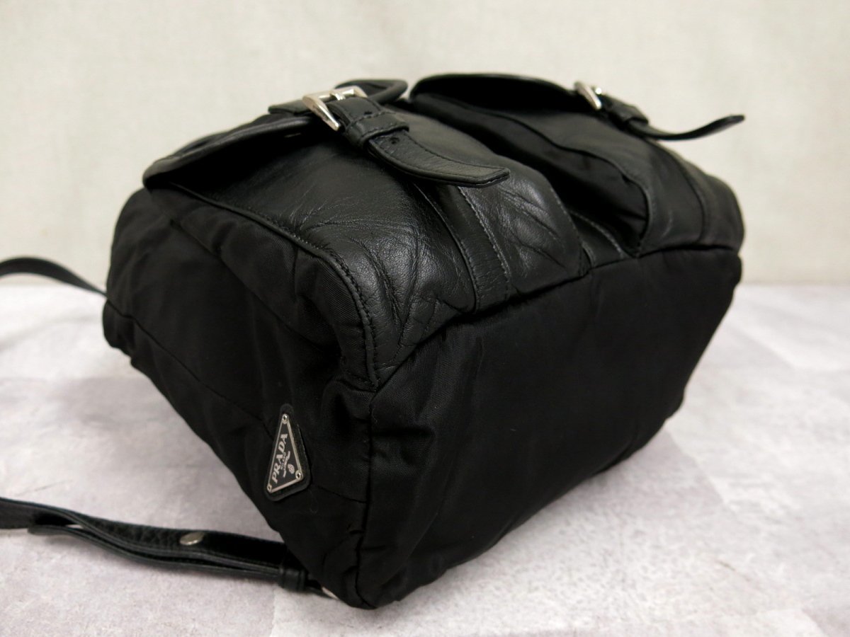 ○超美品○PRADA プラダ○ポコノ ナイロン ラム レザー 本革○リュック