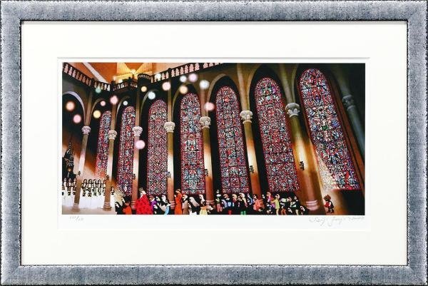 真作】【WISH】藤城清治「クリスマスの鐘」レフグラフファイン版画