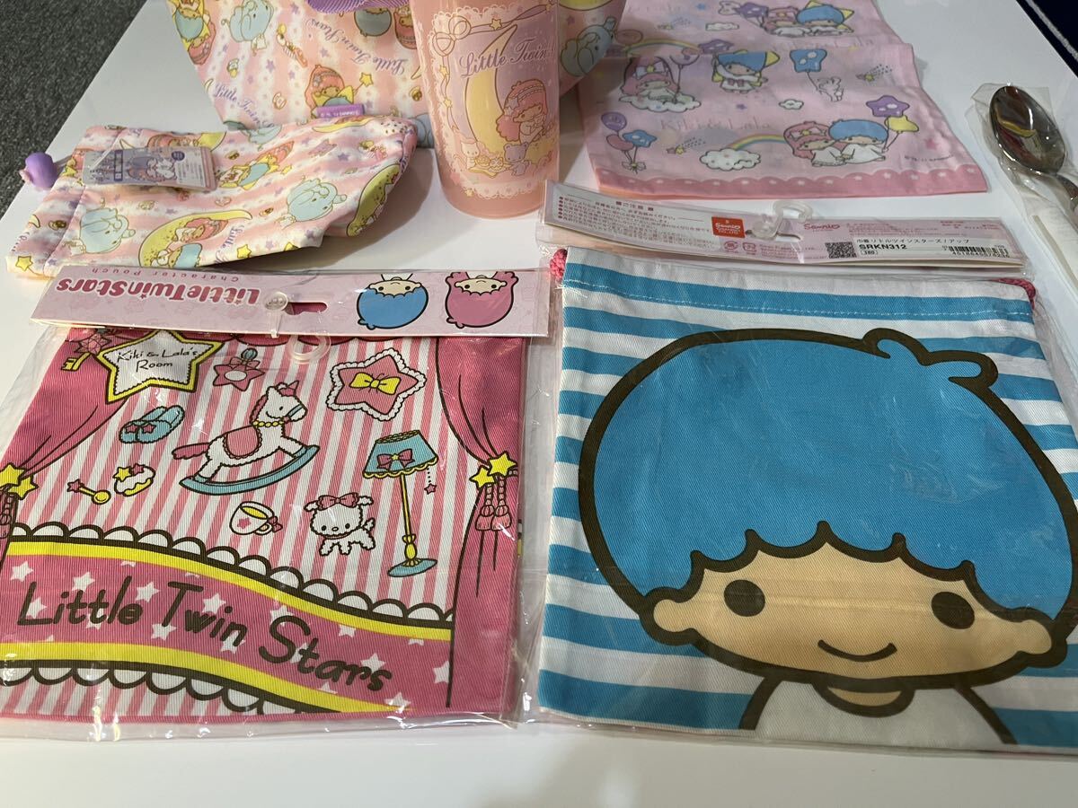 キキ＆ララ　巾着袋3種、スプーン、ボトル、ボトルホルダー、保冷バッグセット_3