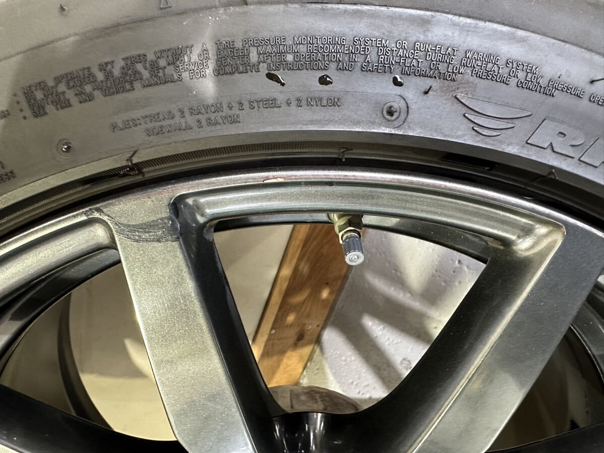 R35 GT-R 純正アルミホイール リヤ用 1本のみ RAYS製 10.5J+25 PCD114.3 5H ブリヂストン ポテンザRE070R 285/35R20 100Y 美品_5