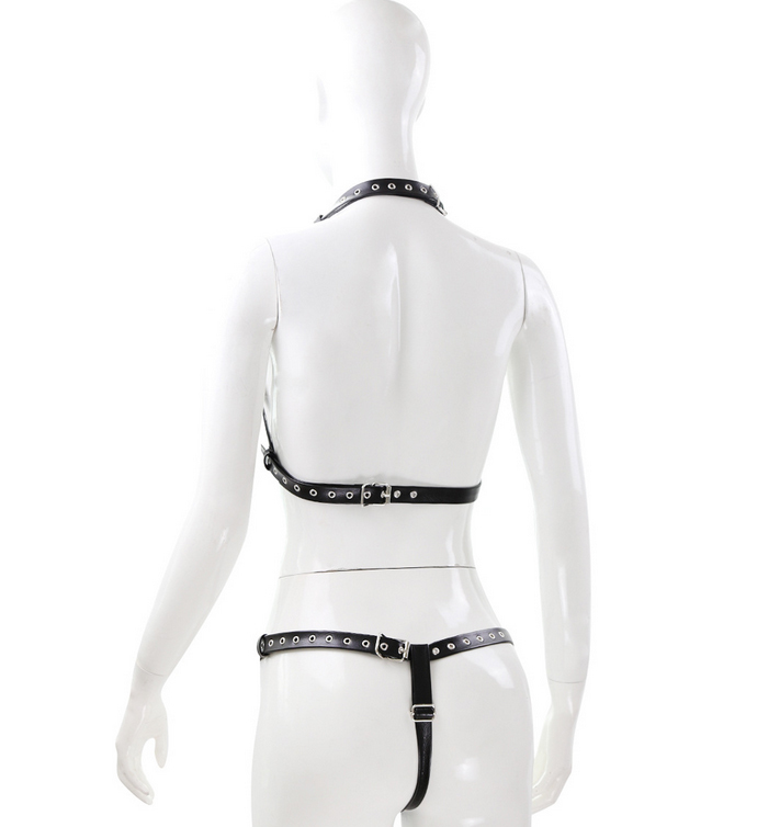 nJ036 超セクシー 誘惑 悩殺　フェイクレザー ボンテージ 拘束具【ハーネス】 ハーネス 緊縛 コスプレ衣装 ブラック_6