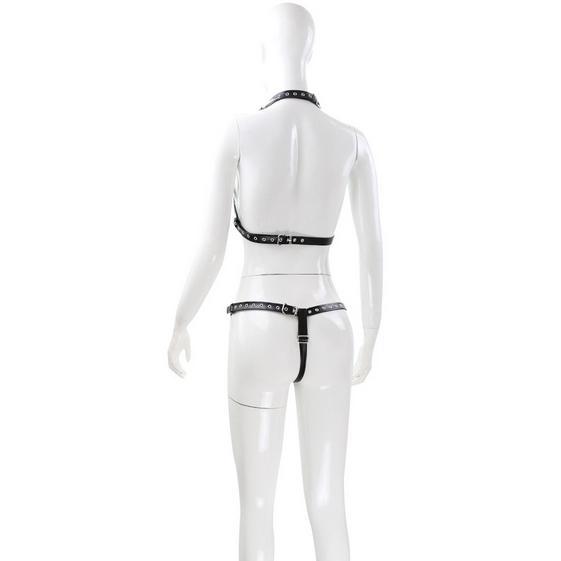 nJ036 超セクシー 誘惑 悩殺　フェイクレザー ボンテージ 拘束具【ハーネス】 ハーネス 緊縛 コスプレ衣装 ブラック_7