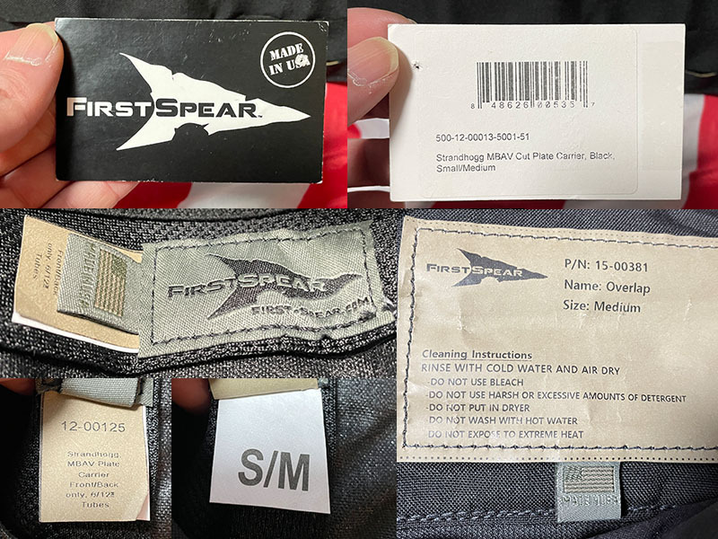 実物 First Spear プレートキャリア strandhogg MBAVカット ブラック S