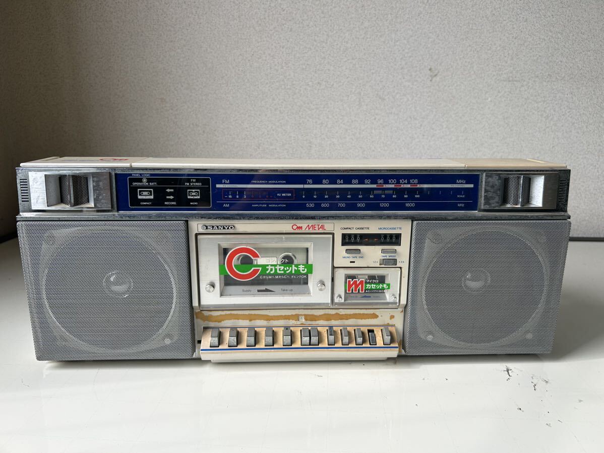 SANYO WMR-CM 美品ージャンク SANYO サンヨー ダブルラジカセ WMR-CM 通電のみ確認 動作未確認 中古