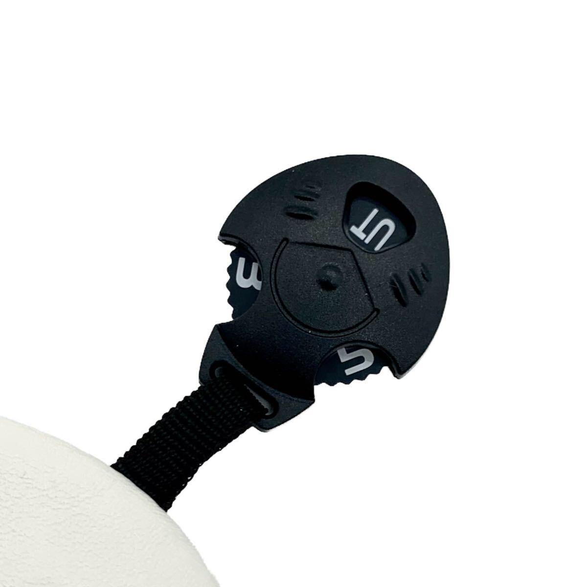 新品 ゴルフ ユーティリティ ホワイト ヘッドカバー PUレザー 番手タグ付き_3