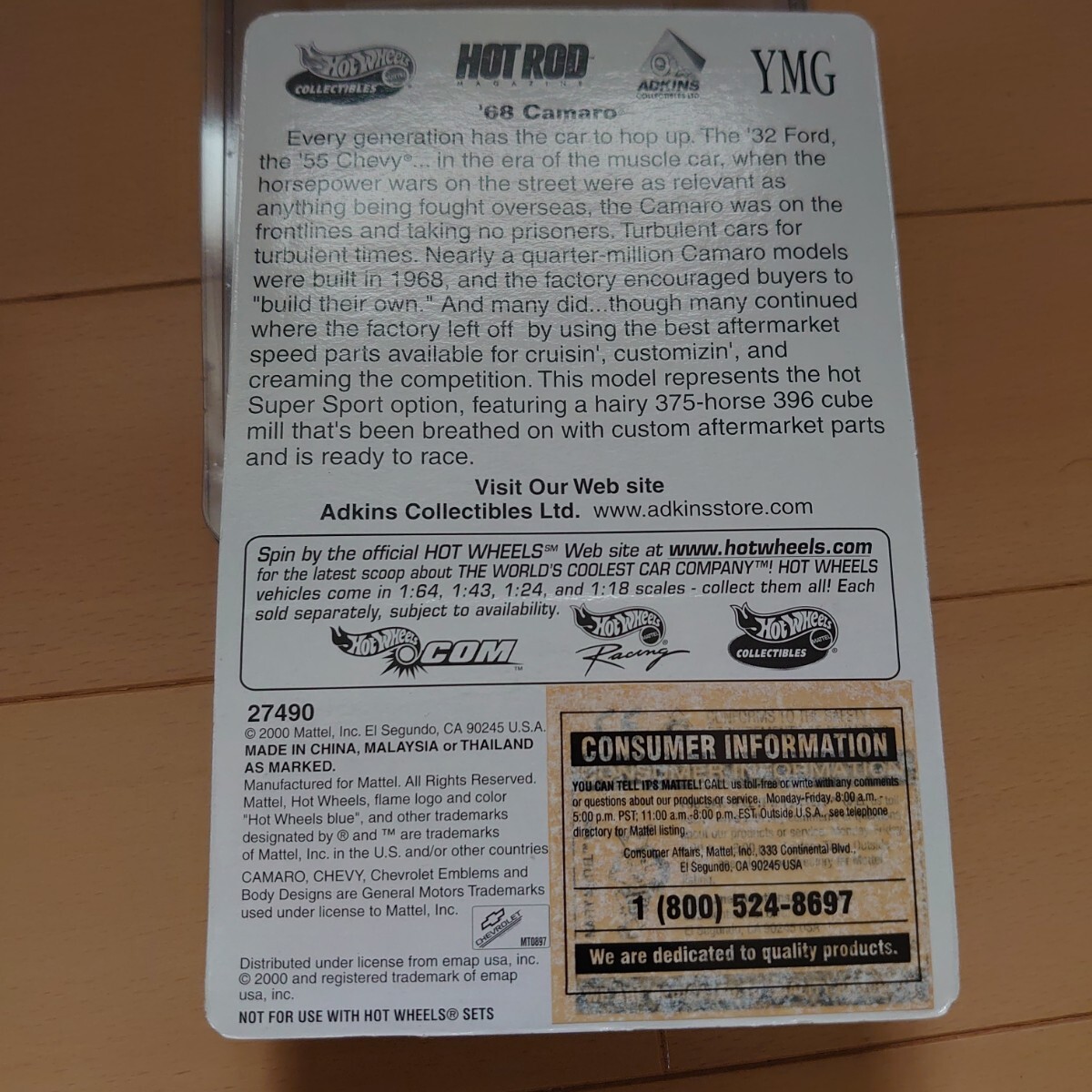 ホットウィール Hot Wheels コレクティブル 68 Camaro カマロ ミニカー HOTROD magazine hot rod_3