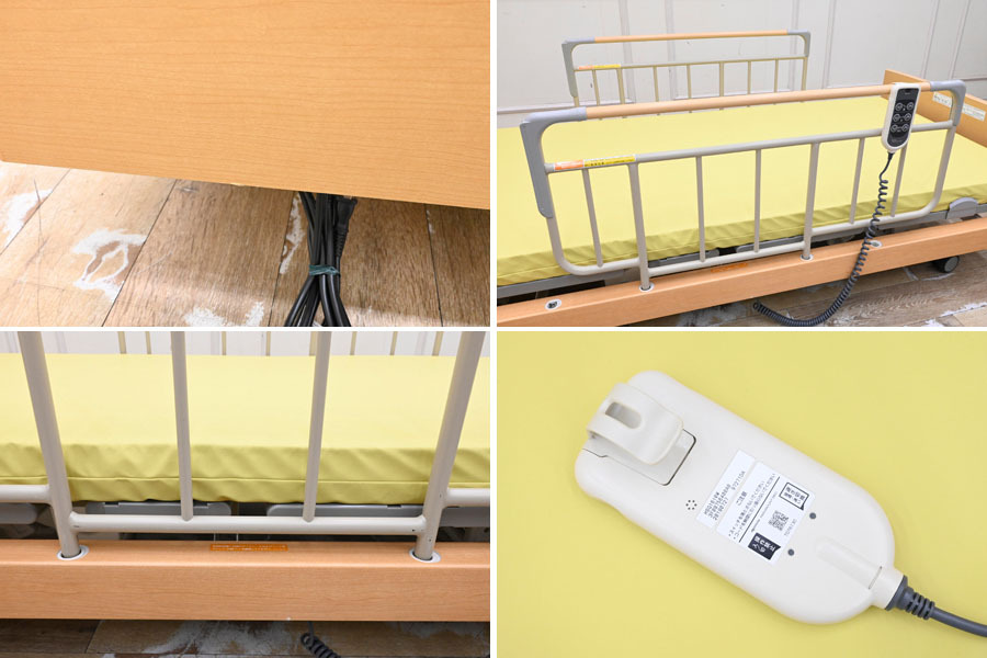 ER061 美品 パラマウントベッド 介護ベッド 3モーター 昇降ベッド 介護ベット リクライニング 転倒防止ガード_4