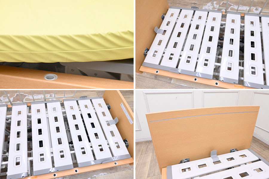 ER061 美品 パラマウントベッド 介護ベッド 3モーター 昇降ベッド 介護ベット リクライニング 転倒防止ガード_7
