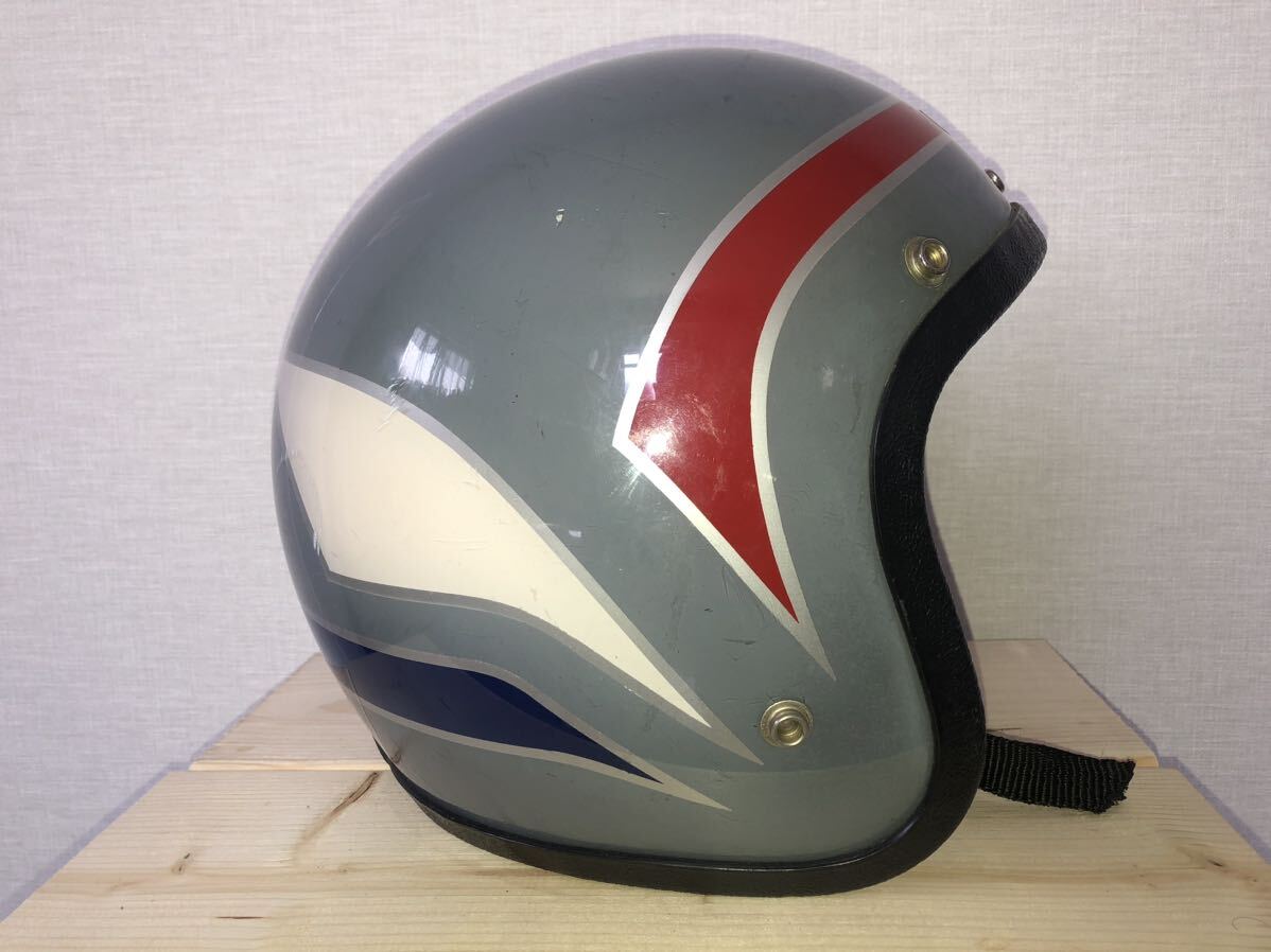 Griffin ジェット ヘルメット サイズM ビンテージ グリフィン グレー デザイン70s年代HONDAトリコロールDOT規格要リペア ハーレーブコベル | griffin ヘルメット STAFF BLOG ADDICT