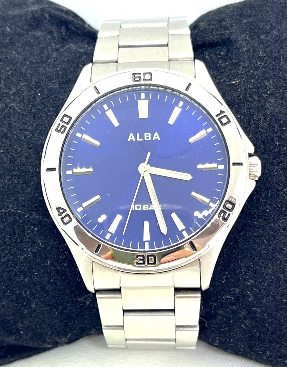 中古　美品　ALBA　アルバ　メンズクォーツ腕時計　アナログ　３針　電池交換　稼働中/3871-1_1