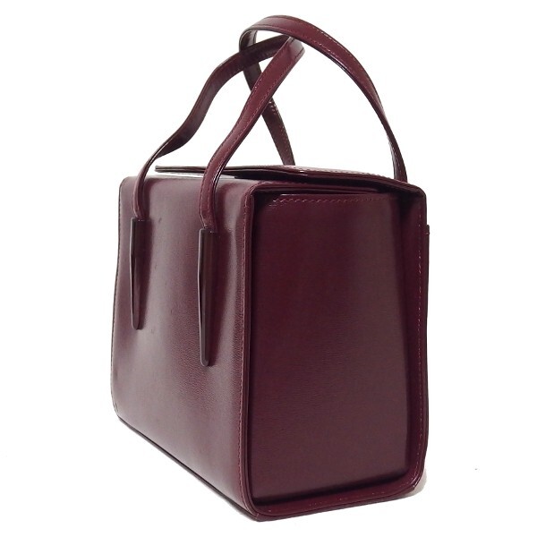 ☆GIVENCHY ボックス型 レザー ハンドバッグ ボルドー ヴィンテージ