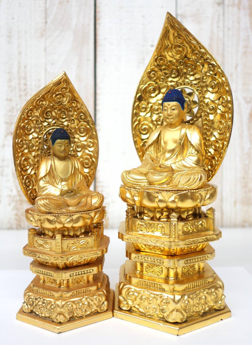 超激得，限定セール 伝統工芸 工芸美術 仏教 高級仏具 本尊 小中型 二点 釈迦如来坐像 仏像 佛像 釈迦牟尼仏 しゃかにょらい 金塗 背黒塗(仏像)｜売買されたオークション情報、yahooの商品情報をアーカイブ公開 - 仏像