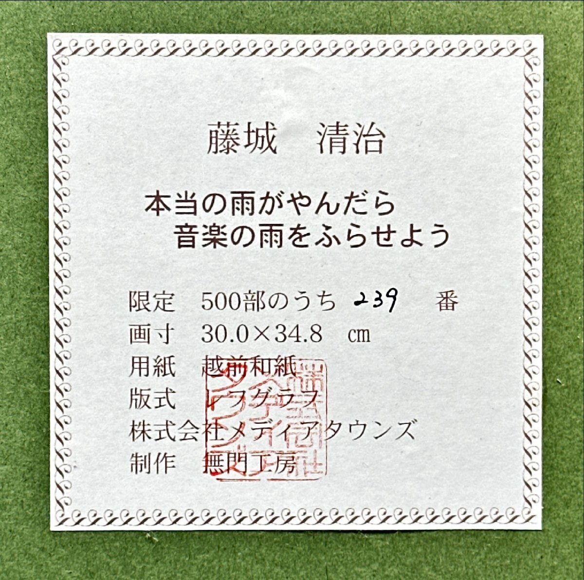☆藤城清治☆本当の雨がやんだら音楽の雨をふらせよう☆レフグラフ