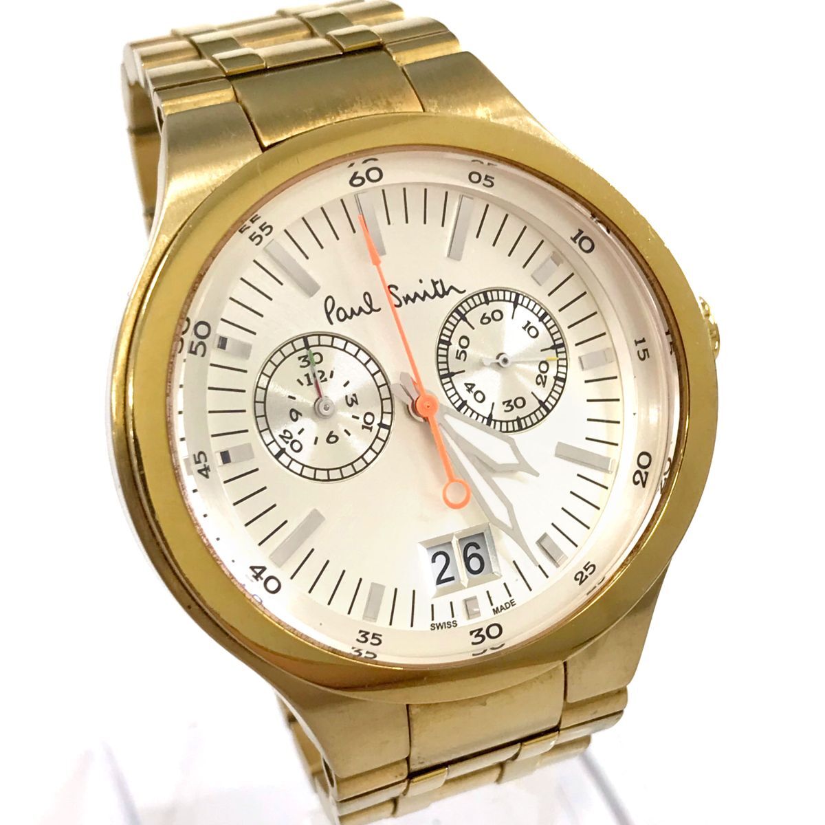 美品 Paul Smith ポールスミス 腕時計 YA40-S052084 クオーツ ゴールド