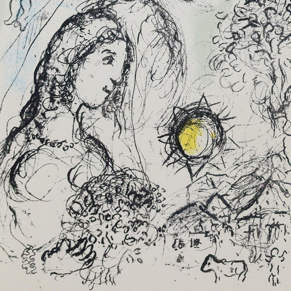 真作】【WISH】マルク・シャガール Marc Chagall「青い馬と恋人たち