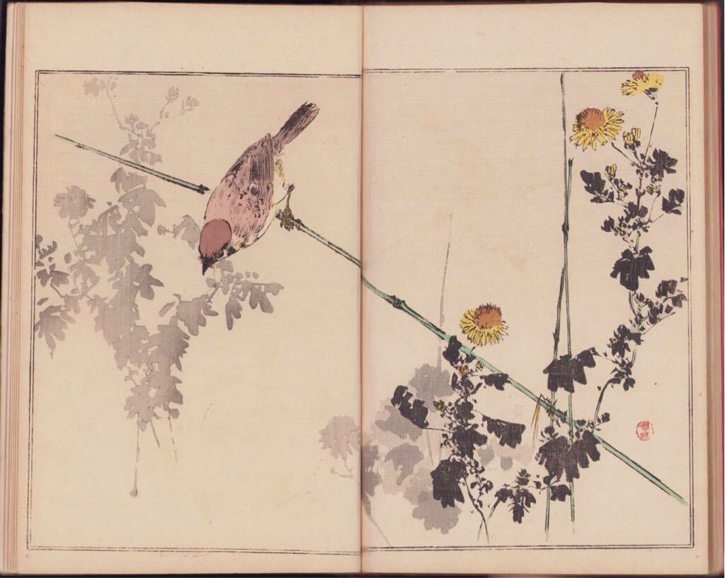 hana_desu15 真作 渡辺省亭「省亭花鳥画譜 全三冊」明治23-24年(1890