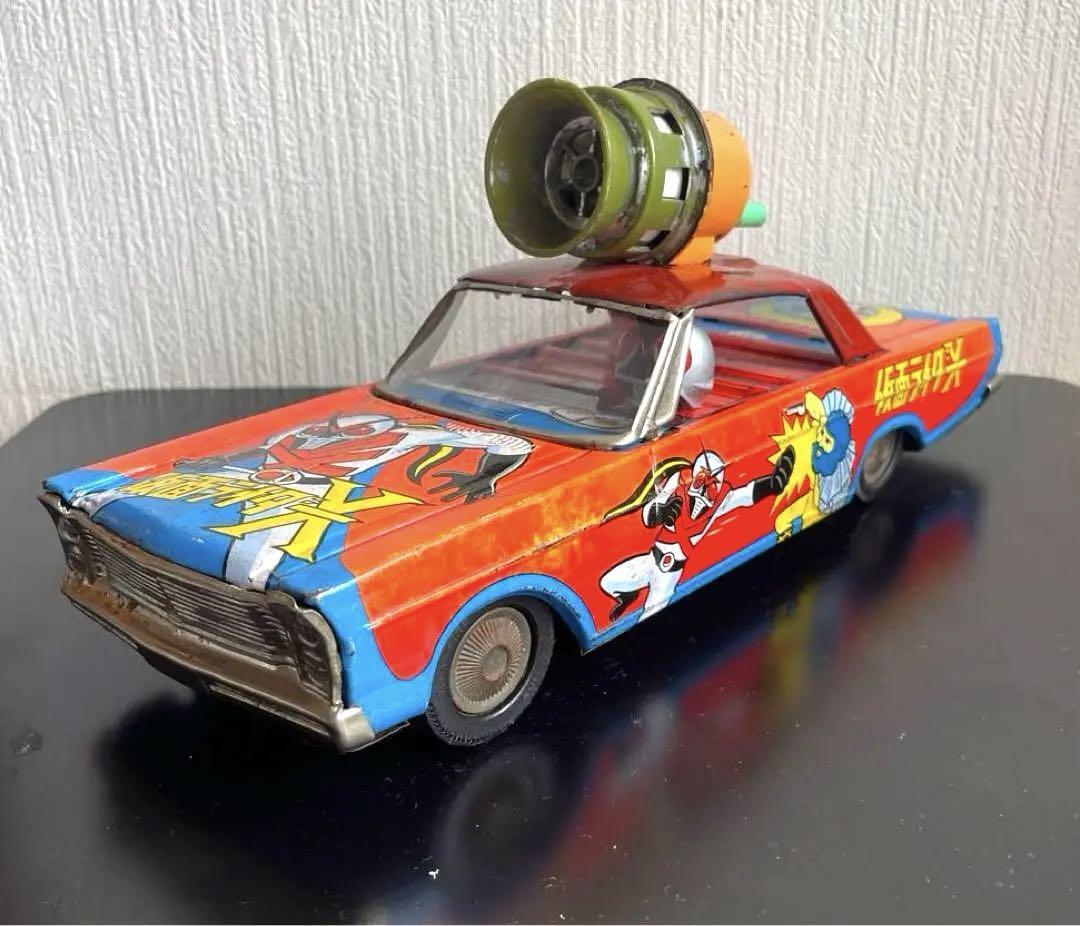 仮面ライダーX ブリキカー 増田屋 当時品 28.5cm 1974年製造(ソフビ