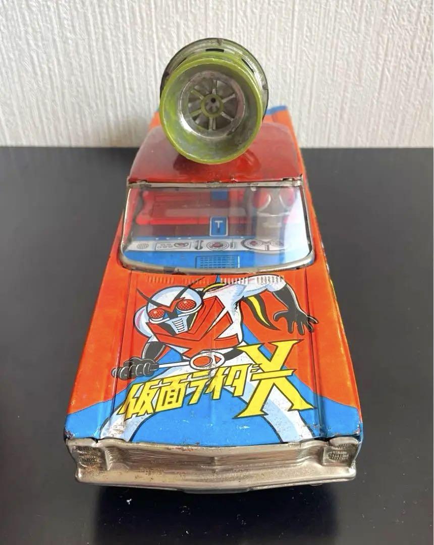 仮面ライダーX ブリキカー 増田屋 当時品 28.5cm 1974年製造(ソフビ