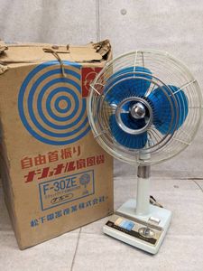 jj607● 【動品】ナショナル/National F-30ZE 箱あり 3枚羽 ブルー 30cm レトロ扇風機 当