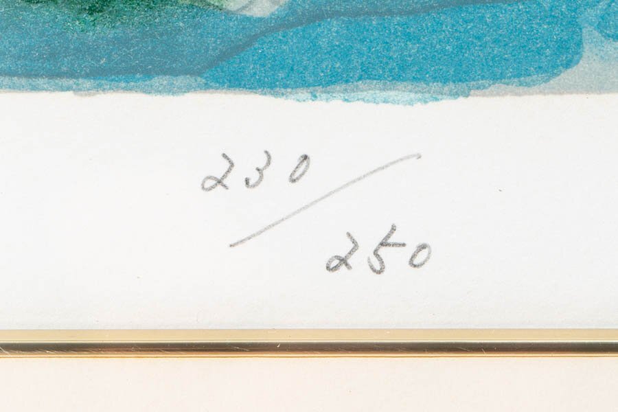 真作】児玉幸雄「初夏の海岸 南仏」リトグラフ 直筆サイン 230/250