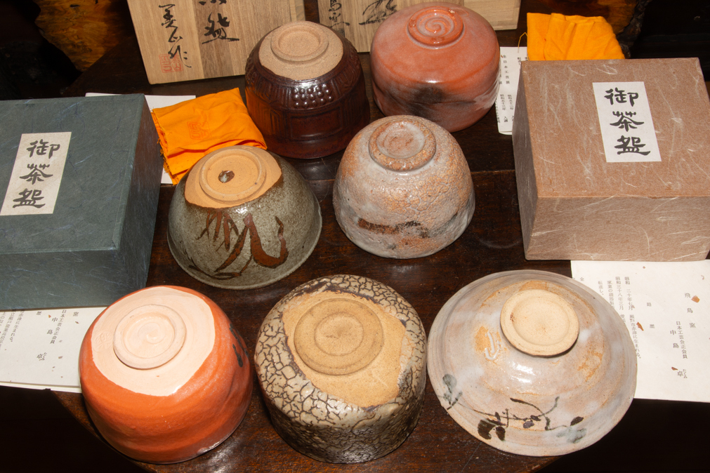 茶碗 7客 未使用品 飛鳥窯 中島卓 三代 寺田美山 他 赤楽 絵唐津