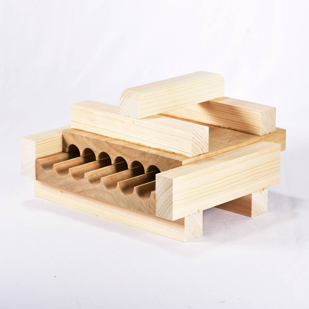 球断器 7連 サクラ材使用 家庭用　団子　みたらし団子　業務用品　厨房　クッキー　型_1