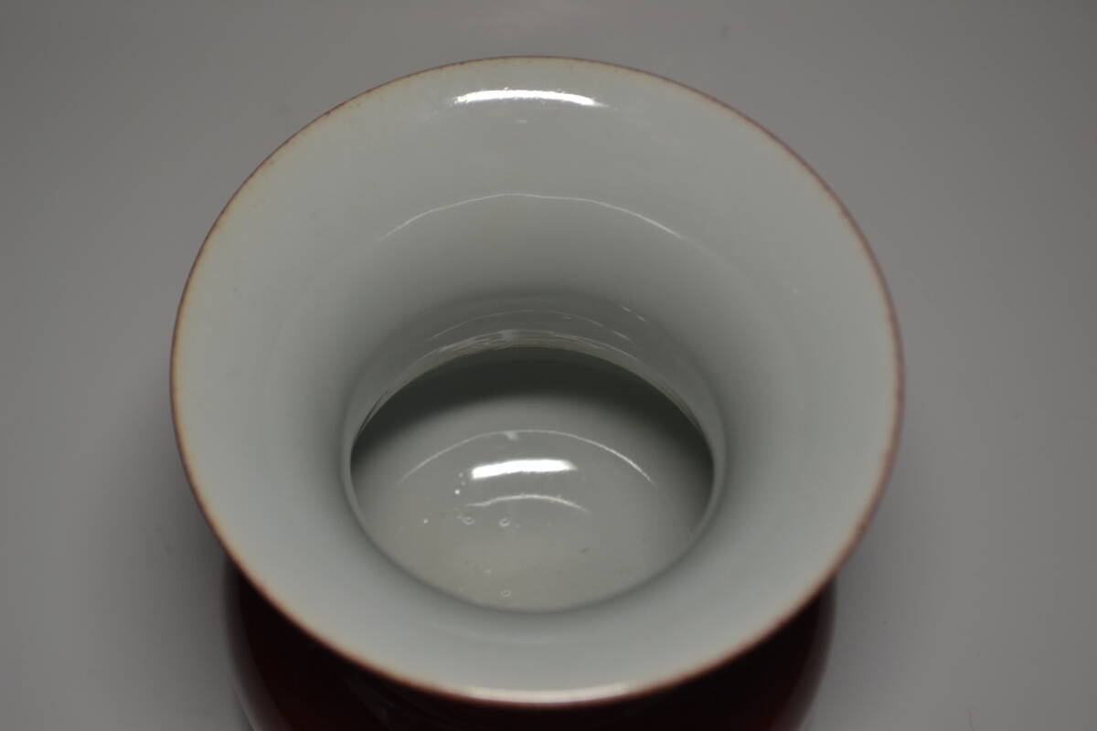 中国美術 辰砂花瓶 高さ31㎝ 東Y7-0514③タコチの通販｜www
