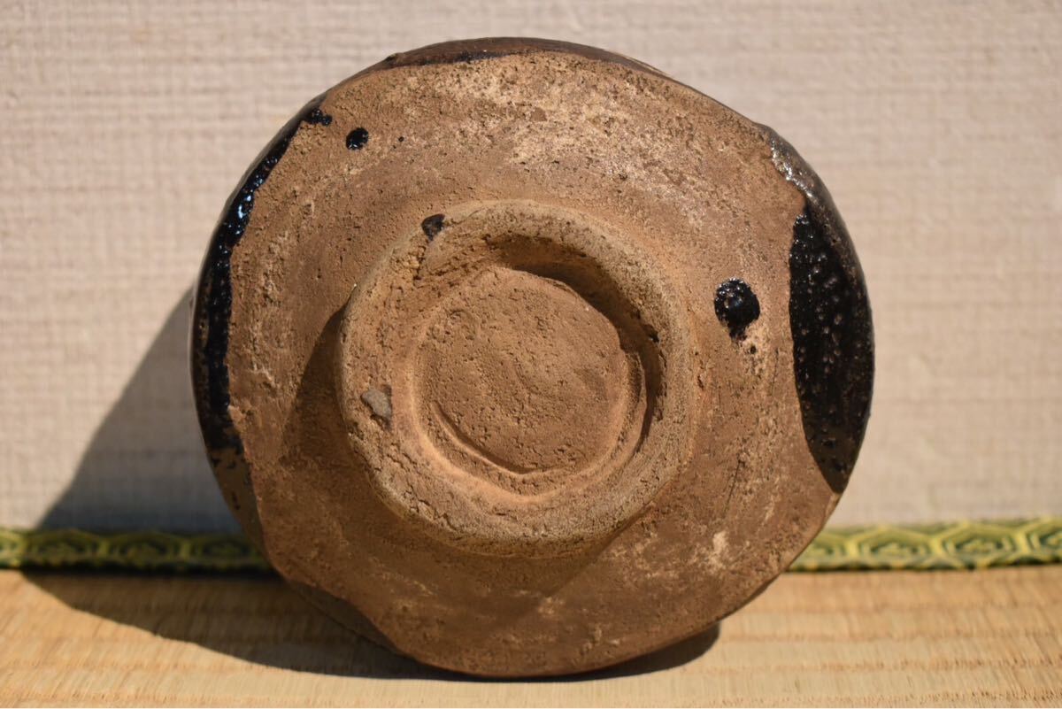 GE】M120【コレクター所蔵品】時代 黒織部茶碗 /古美術品 骨董品 時代