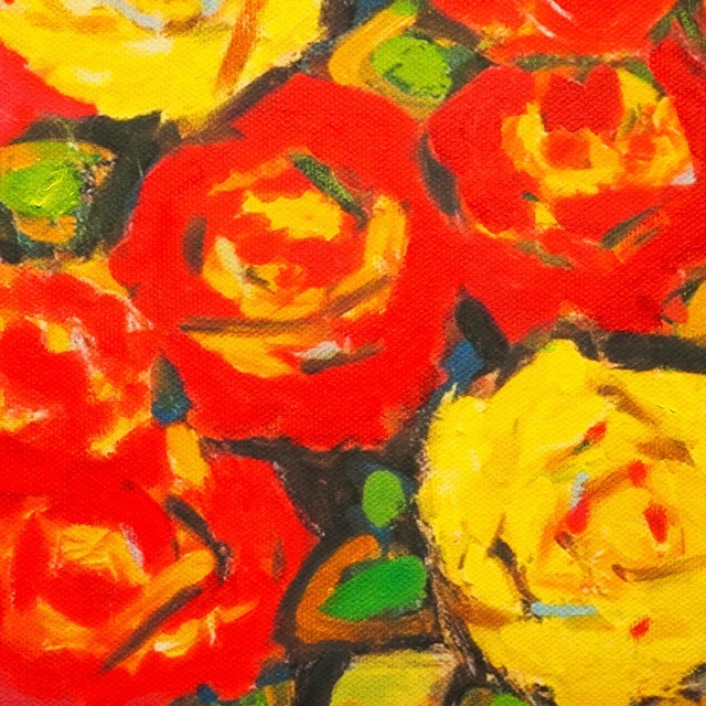 模写】【手描き】作者不明 薔薇 野間仁根 表サイン 裏シール 額装/検索