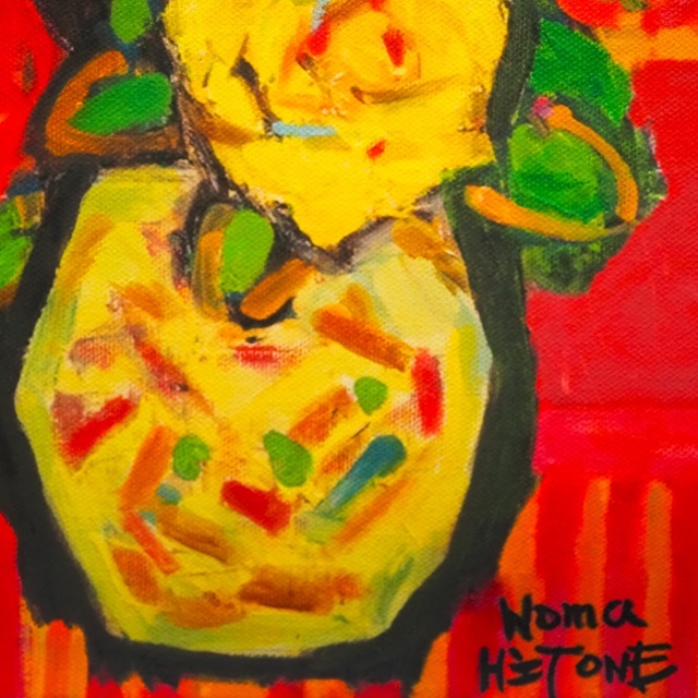 模写】【手描き】作者不明 薔薇 野間仁根 表サイン 裏シール 額装/検索