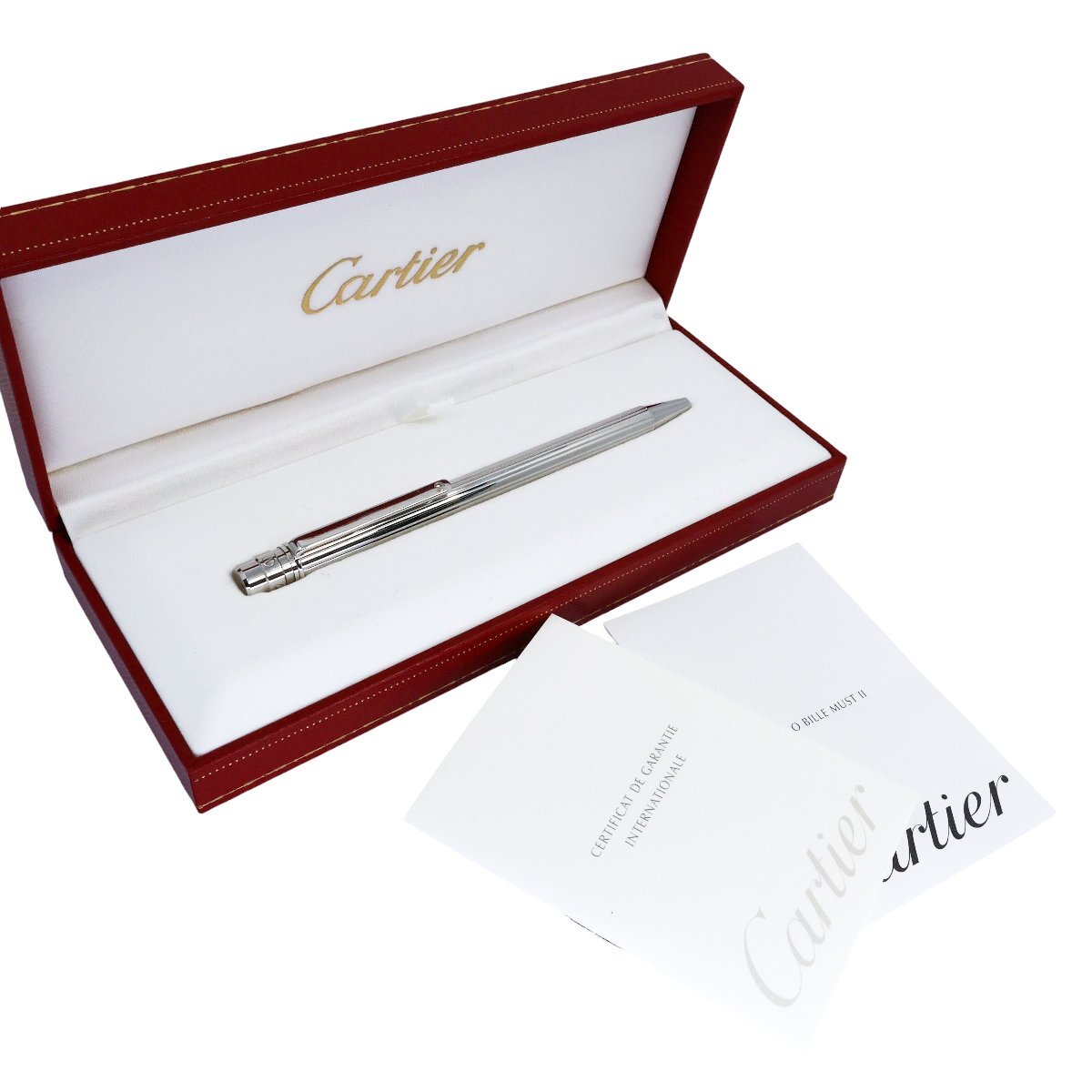 ■ 1円 ～ 正規 中古 美品 ■ Cartier カルティエ ■ サントス ドゥ カルティエ ボールペン ■ST150191 シルバー グレー ツイスト式 筆記具_3