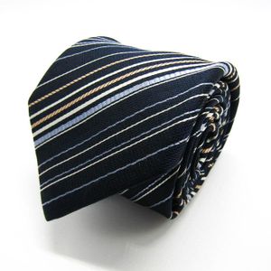 ミスタージュンコ ブランド ネクタイ ストライプ柄 シルク PO メンズ ネイビー Mr.JUNKO