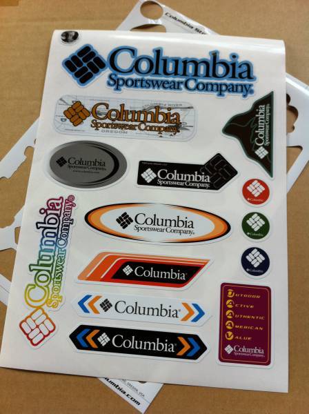 スノボ、スキー、自動車、バイク、などに貼れます。Columbia コロンビア ステッカーシート　A4サイズ　2枚セット 送料無料_2