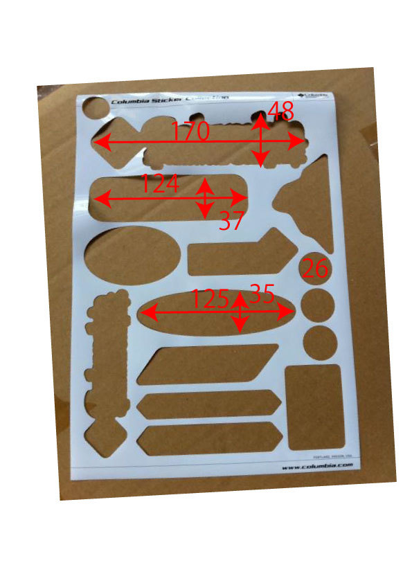 スノボ、スキー、自動車、バイク、などに貼れます。Columbia コロンビア ステッカーシート　A4サイズ　2枚セット 送料無料_4
