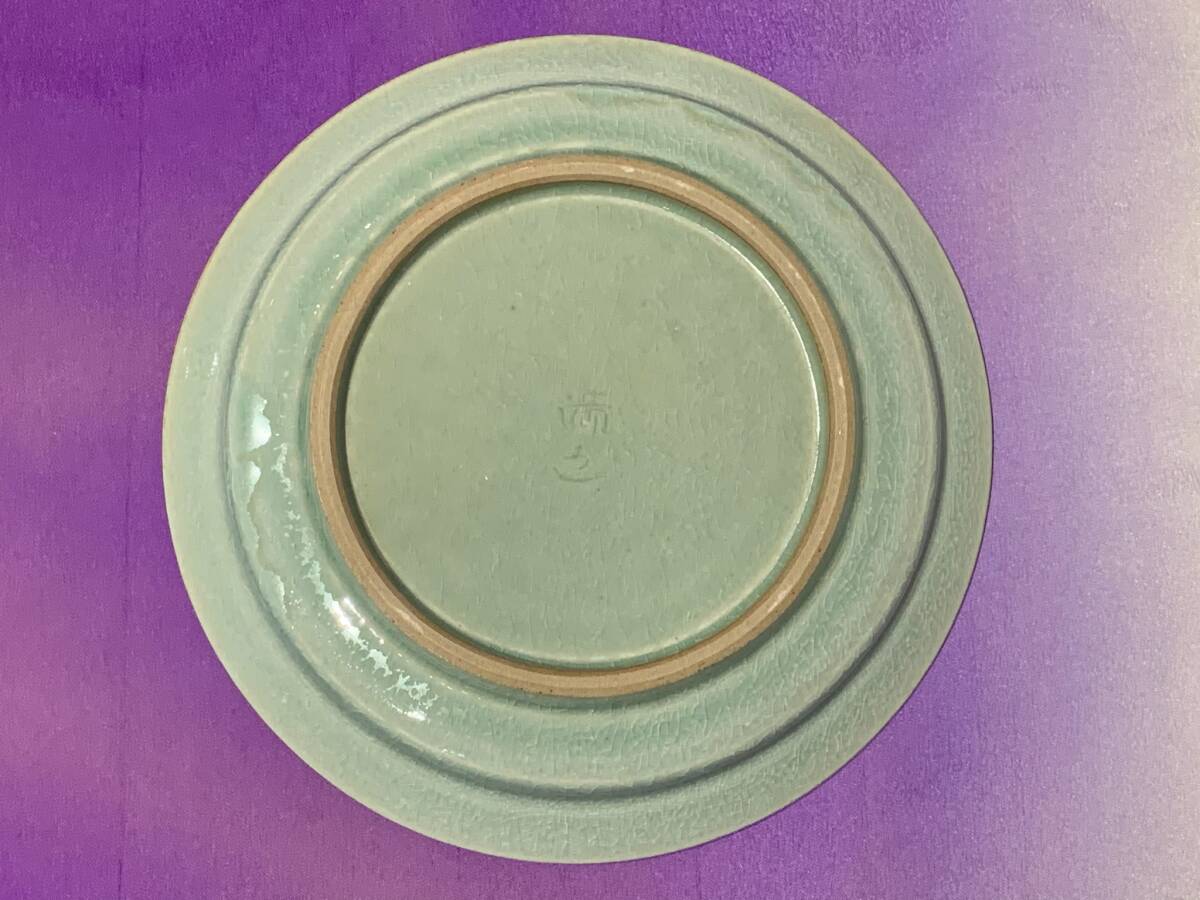 川瀬満之　青磁牡丹文 皿 小皿 5客　U227_5