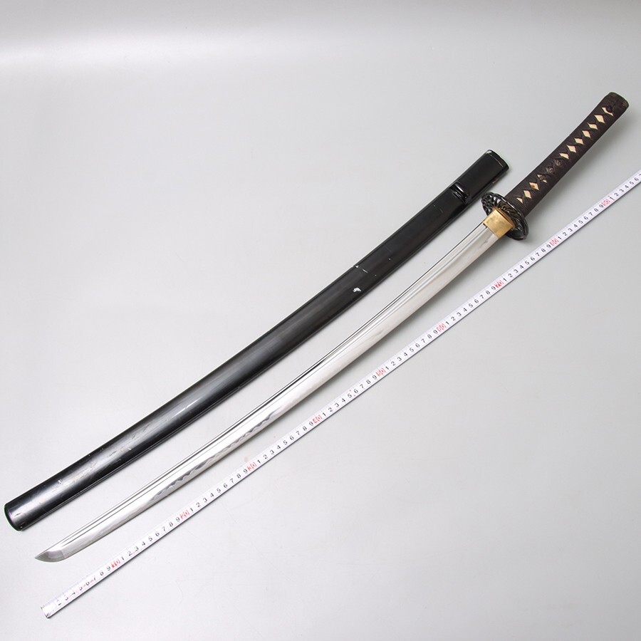 PJ097. 居合刀 模造刀 銅地 透鍔 龍図彫 目貫 縁頭 全長105cm / 日本刀