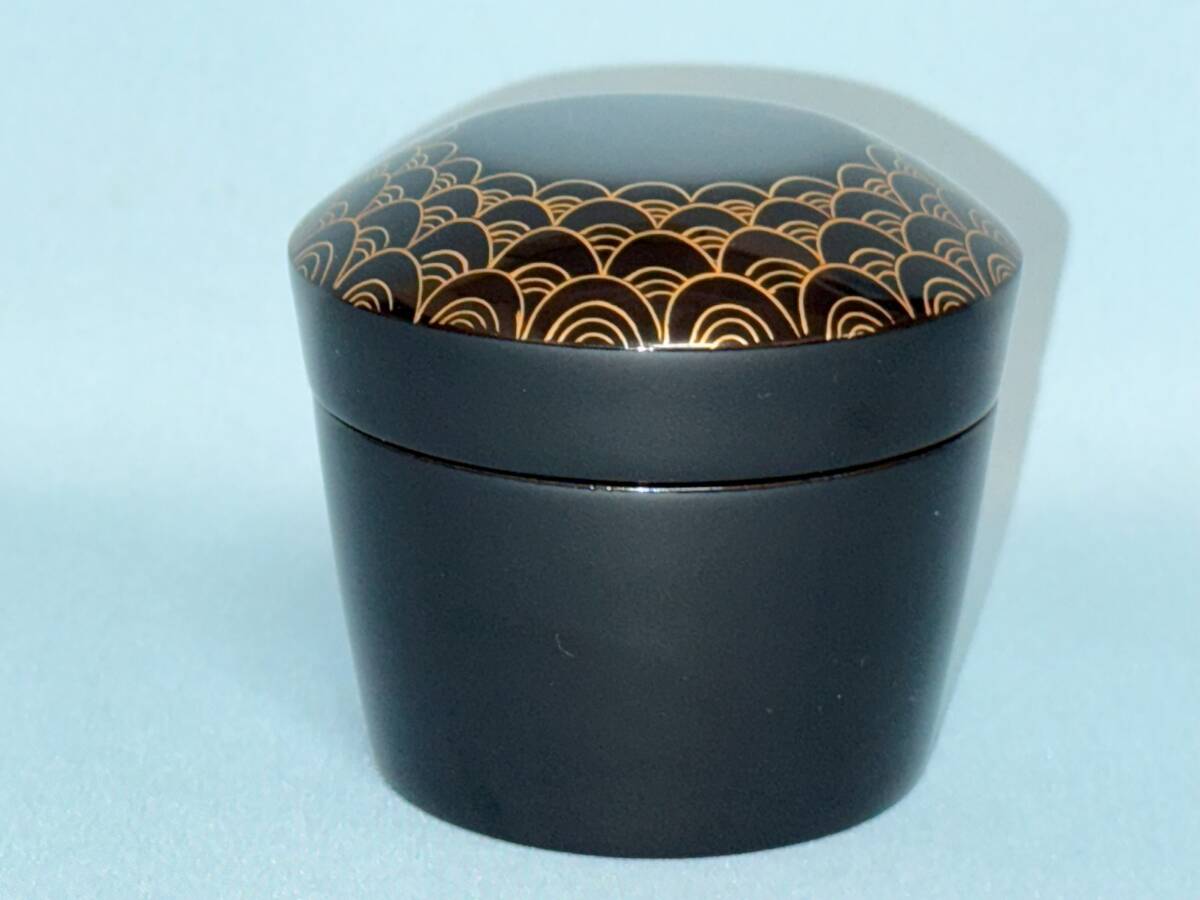 芽柳蒔絵 中出松峰 棗 黒塗金蒔絵 薄茶器 共箱 漆芸 うるし 漆器
