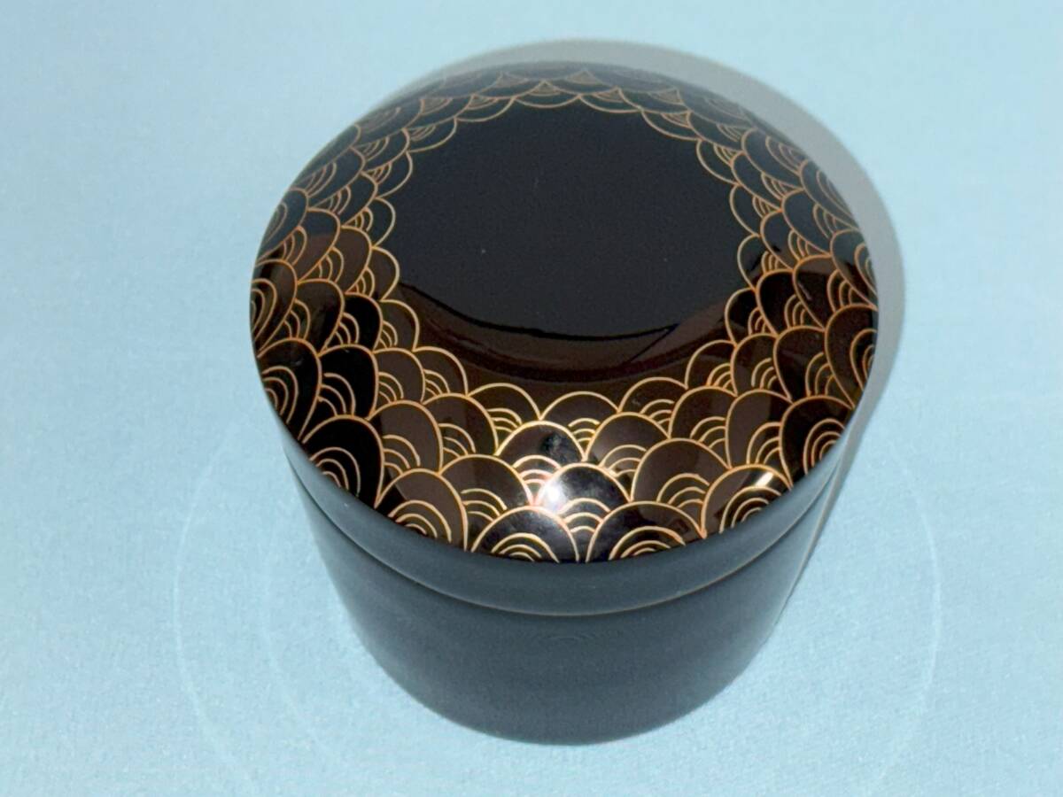 芽柳蒔絵 中出松峰 棗 黒塗金蒔絵 薄茶器 共箱 漆芸 うるし 漆器