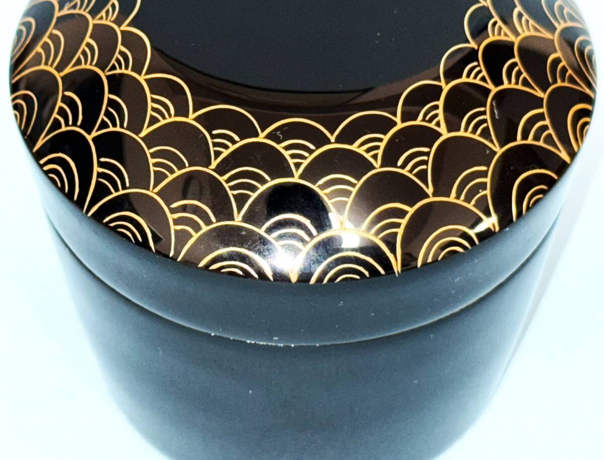 芽柳蒔絵 中出松峰 棗 黒塗金蒔絵 薄茶器 共箱 漆芸 うるし 漆器