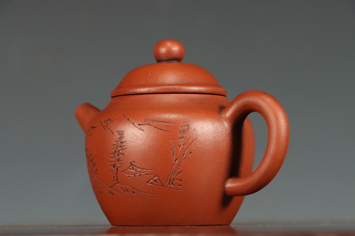 吉古」紫砂壺【鉄画軒】重量79g 朱泥 段泥 急須 煎茶道具 紫砂壷 孟臣