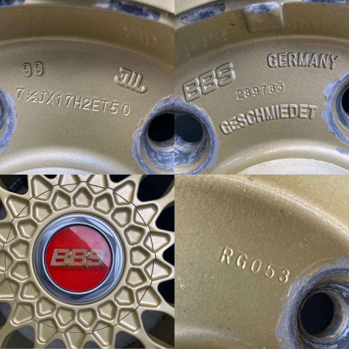 BBS Wheel RG-R 5x114.3 Offset 5x100 Diamond Silver Wheels 17x7.5 