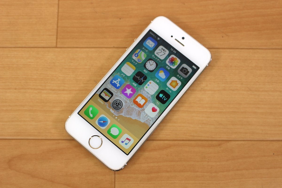 △現状品△ iPhone 5S 16GB Gold ME334J/A Apple/au:○ SIMロック 本体