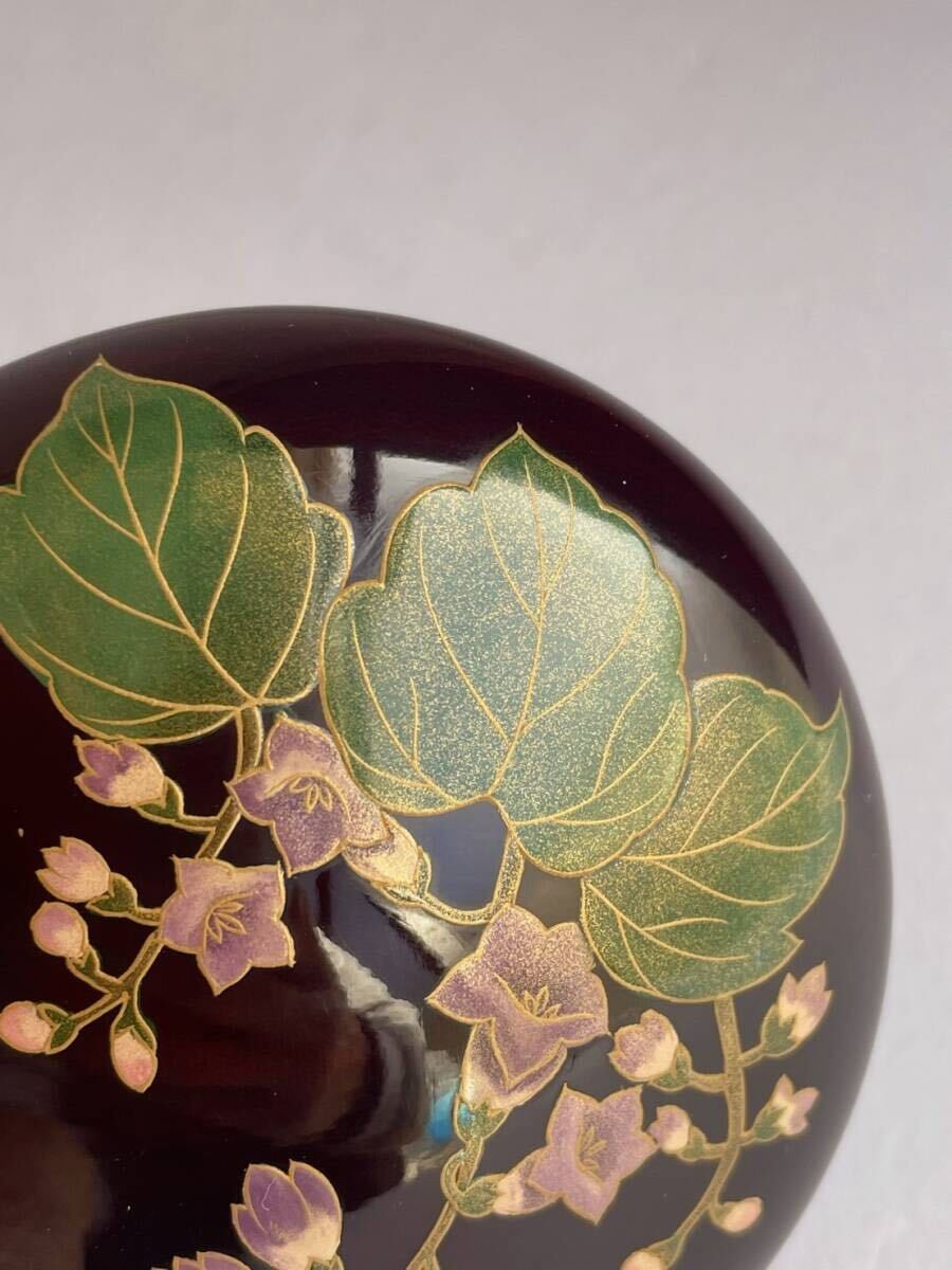 時代 漆 花 蒔絵 香合 共箱 茶道具 時代 漆 花 蒔絵 香合 共箱 茶道具