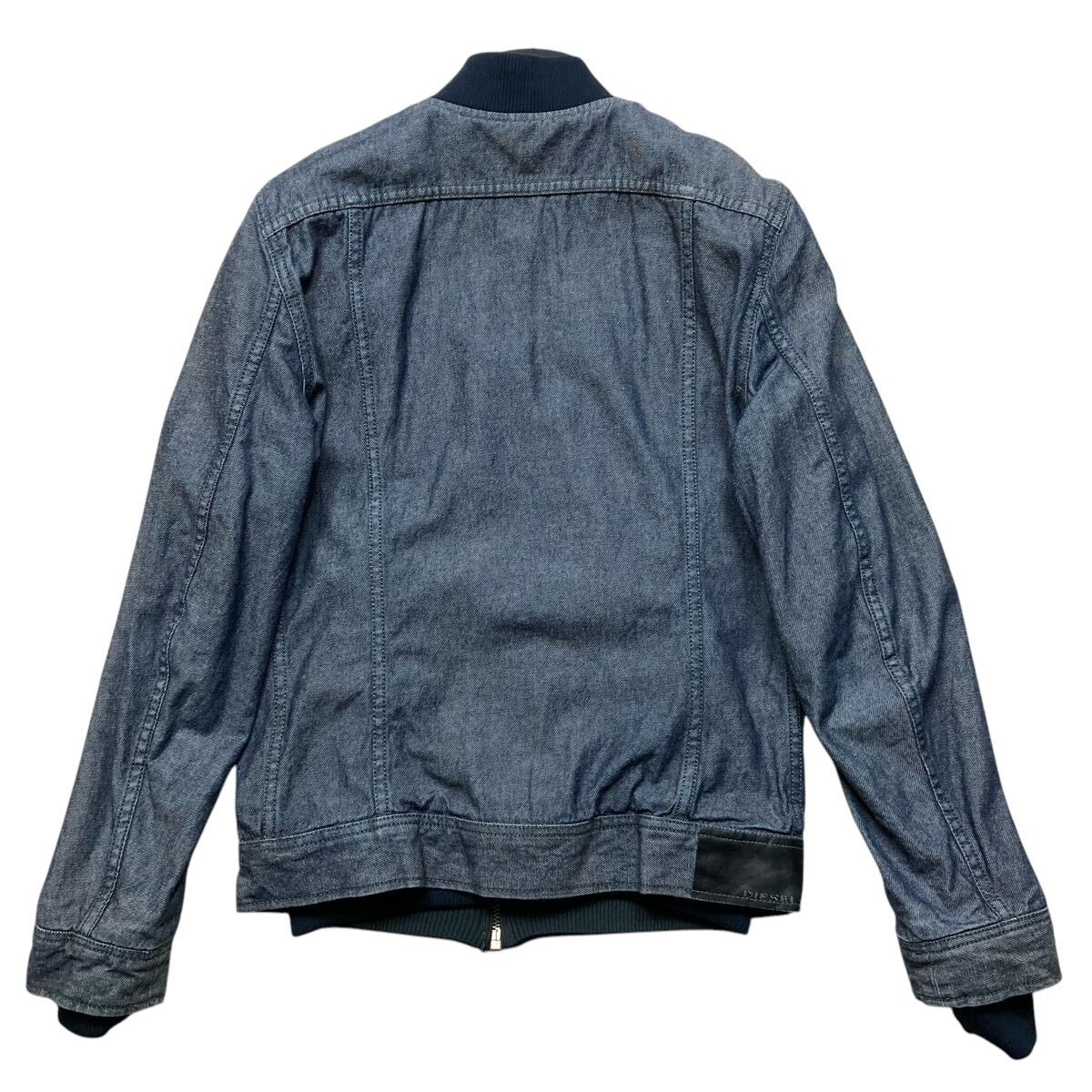 美品 DIESEL ディーゼル リバーシブル デニム ジャケット MA1 ブルゾン 